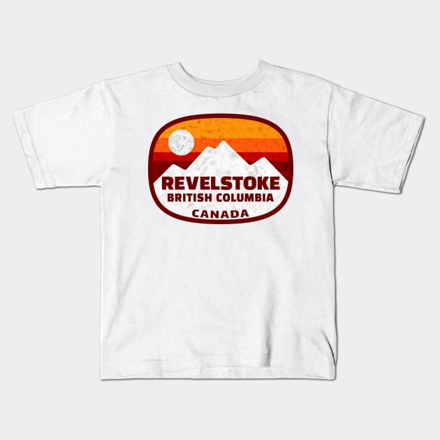 Ski Revelstoke British Columbia Canada Skiing Winter Sports Snowboarding Kids T-Shirt by TravelTime